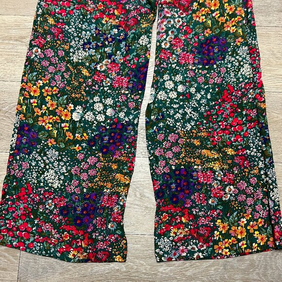 Anthropologie Floral Wide Leg Pants - Multicolor Size 6 Good Conditition - Picture 7 of 15